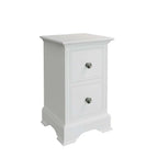 White Pine 2-Drawer Bedside Table with Pewter Handles