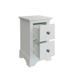 White Pine 2-Drawer Bedside Table with Pewter Handles