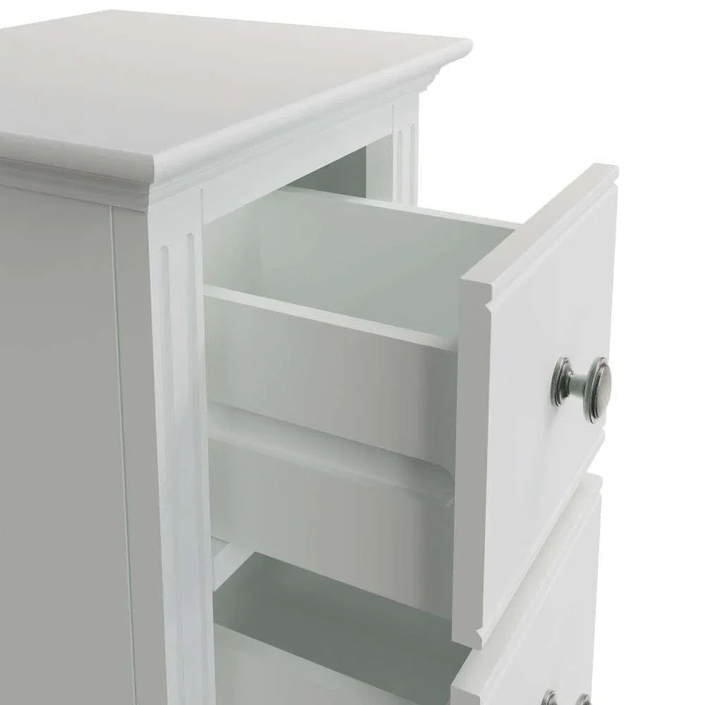 White Pine 2-Drawer Bedside Table with Pewter Handles