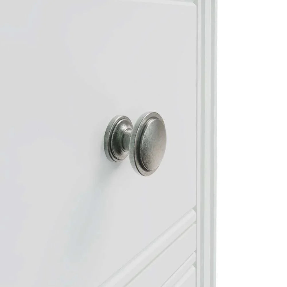 White Pine 2-Drawer Bedside Table with Pewter Handles