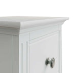 White Pine 2-Drawer Bedside Table with Pewter Handles
