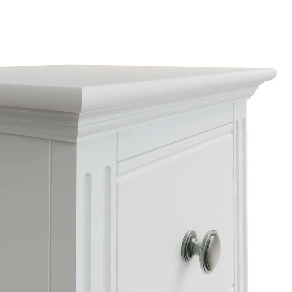 White Pine 2-Drawer Bedside Table with Pewter Handles