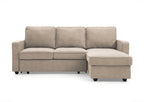 Grey Corner Sofa Bed with Storage - 3-4 Seater