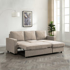 Grey Corner Sofa Bed with Storage - 3-4 Seater