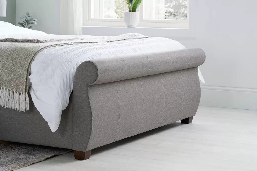 Fabric Sleigh Bed Frame - Double/King