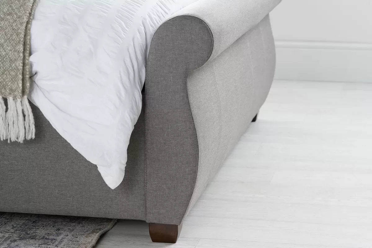 Fabric Sleigh Bed Frame - Double/King