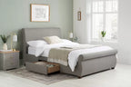 Fabric Sleigh Bed Frame - Double/King