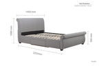 Fabric Sleigh Bed Frame - Double/King