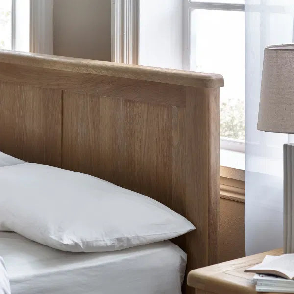 Oak Curved Panel Bed Frame - Double/King