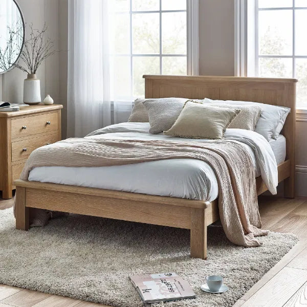 Oak Curved Panel Bed Frame - Double/King