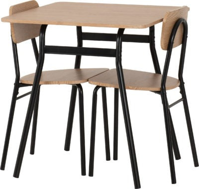 Warren 1+2 Dining Set Russet Oak Effect/Black