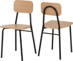 Warren 1+2 Dining Set Russet Oak Effect/Black