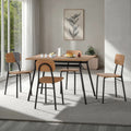 Warren 1+4 Dining Set Russet Oak Effect/Black