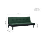 Green Fabric Sofa Bed - 2 Seater