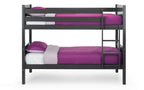 Anthracite Pine Bunk Bed with Panelled Design for 2