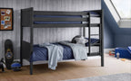 Anthracite Pine Bunk Bed with Panelled Design for 2