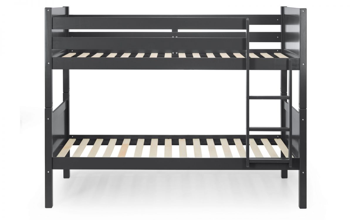 Anthracite Pine Bunk Bed with Panelled Design for 2
