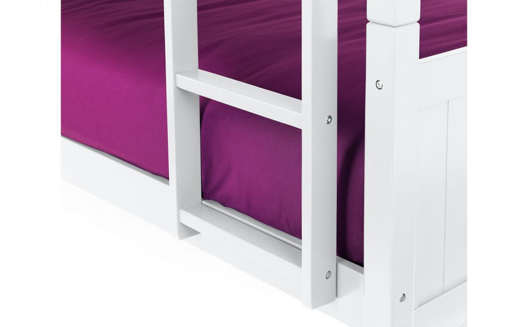 White Pine Bunk Bed with Panelled Design for 2
