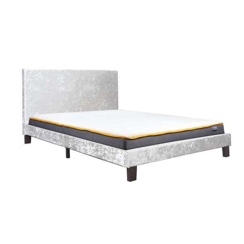Berlin Low Bed Frame - Steel Crushed Velvet
