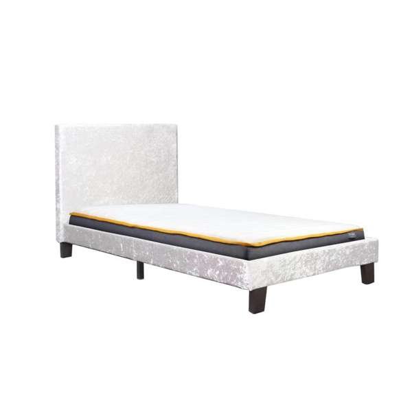 Berlin Low Bed Frame - Steel Crushed Velvet