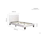 Berlin Low Bed Frame - Steel Crushed Velvet