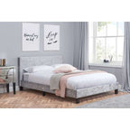 Berlin Low Bed Frame - Steel Crushed Velvet
