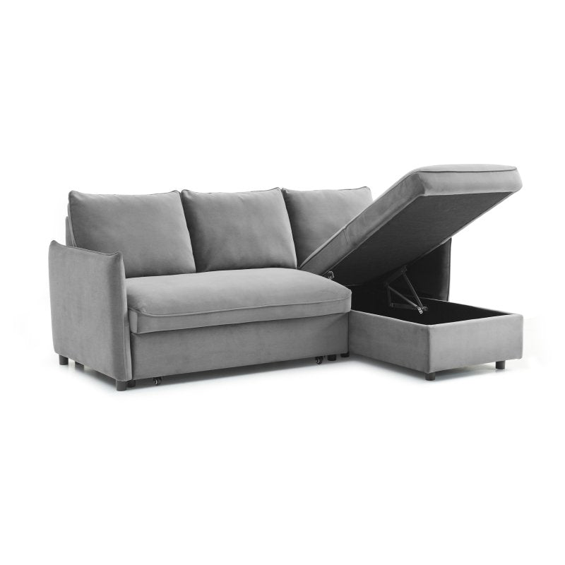 Corner Sofa Bed with Storage and Chaise - 3 Seater