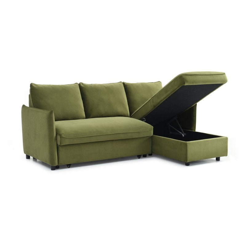 Corner Sofa Bed with Storage and Chaise - 3 Seater