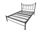 Black/Ivory Metal Bed Frame with Finial Detail - Double