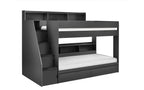 Anthracite Staircase Bunk Bed with Storage for 2