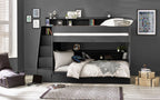 Anthracite Staircase Bunk Bed with Storage for 2