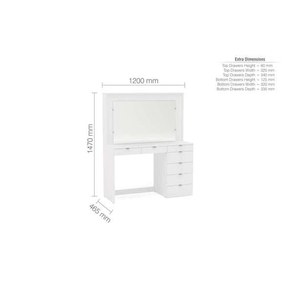 Chloe 7 Drawer Dressing Table