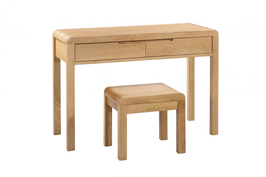 Natural Oak Dressing Table with Stool - 2 Drawers