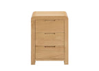 Natural Oak 3-Drawer Bedside with Curved Edging