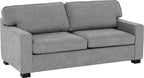 Grey Fabric Sofa Bed with Wooden Legs - 2-3 Seater