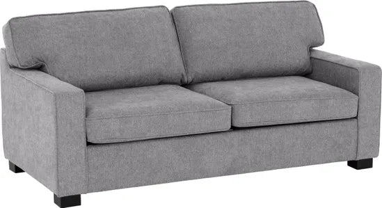 Grey Fabric Sofa Bed with Wooden Legs - 2-3 Seater