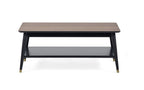 Findlay Coffee Table with Shelf - Walnut & Black