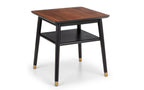 Findlay Lamp Table with Shelf - Walnut & Black
