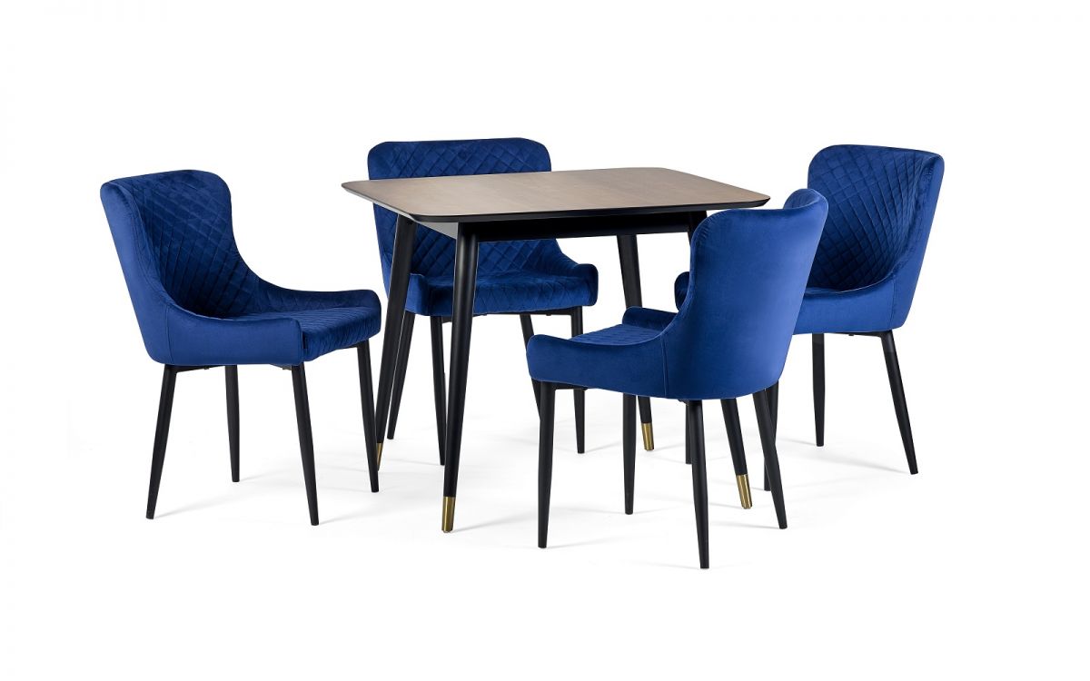 Findlay Square Dining Table - Walnut & Black