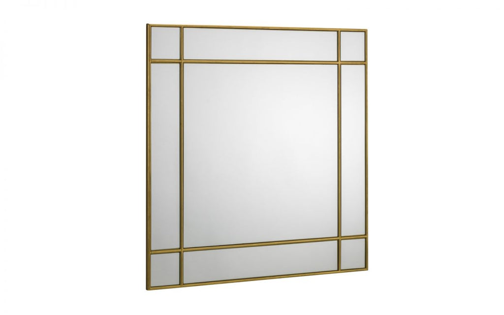 Gold 9-Panel Window Style Square Mirror - 80cm