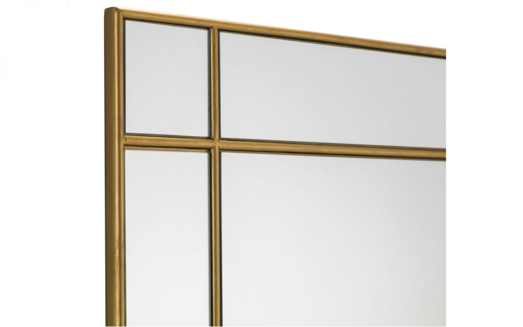 Gold 9-Panel Window Style Square Mirror - 80cm