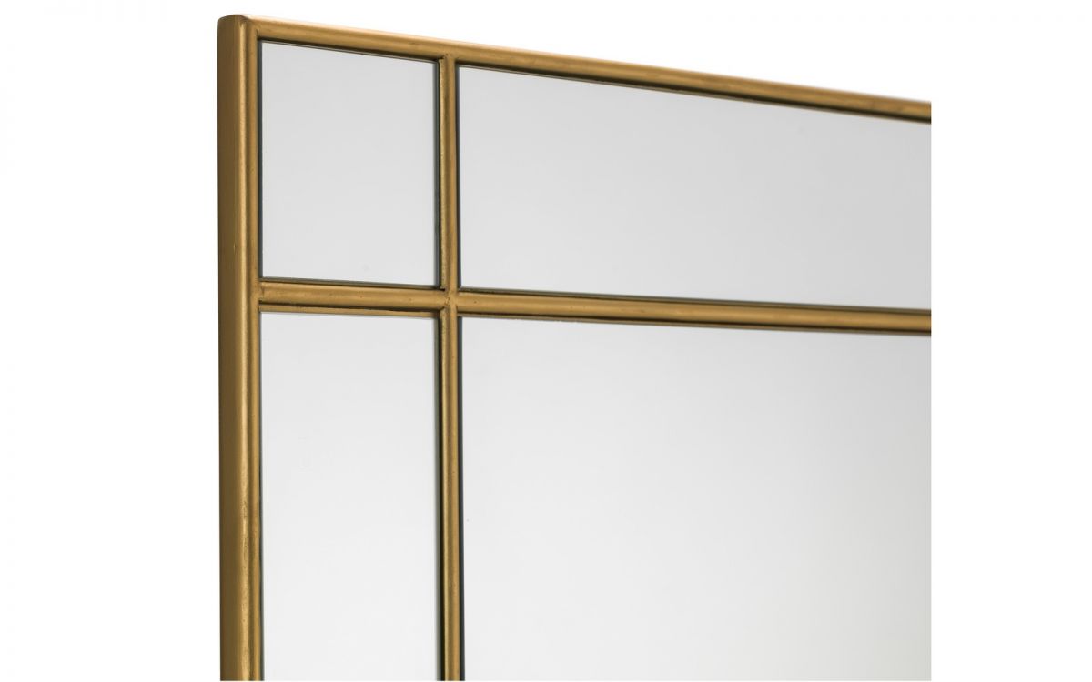 Gold 9-Panel Window Style Square Mirror - 80cm