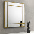 Gold 9-Panel Window Style Square Mirror - 80cm