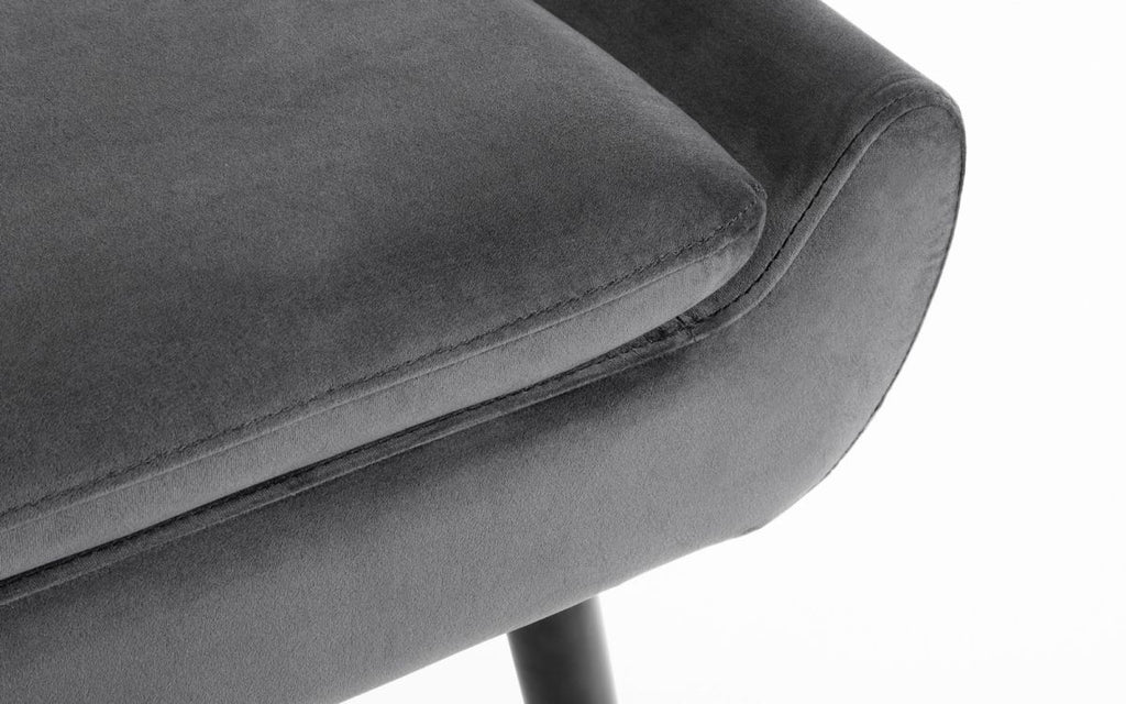 Gaudi Curled Base Sofabed - Grey Velvet