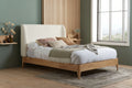 Boucle Upholstered Winged Bed Frame - Double/King