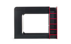 Black/Red Gaming Loft Bed with Desk for 1