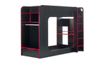 Black/Red Gaming Loft Bed with Desk for 1