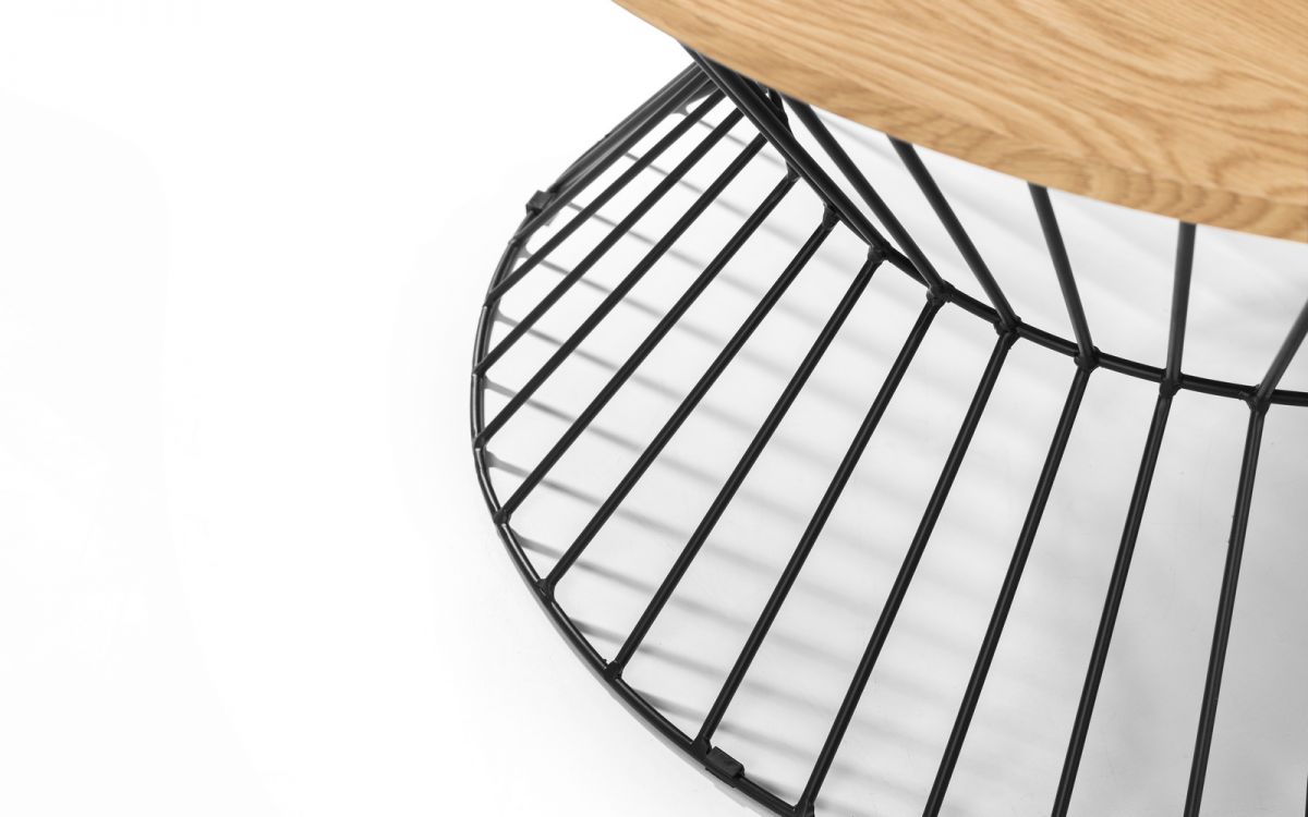 Jersey Round Wire Coffee Table - Oak
