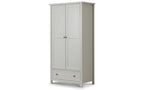 Dove Grey 2-Door Wardrobe with Drawer and Pewter Handles