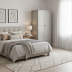 Dove Grey 2-Door Wardrobe with Drawer and Pewter Handles